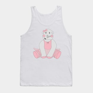 Pink Ballerina Rhino In Tutu Digital Art | Melanie Jensen Illustrations Tank Top